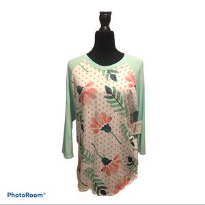 NWT Lularoe randy - mint and coral